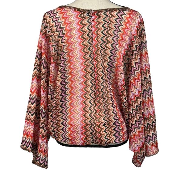Sanctuary X-Small Poncho Top Oversized Dolman 3/4 Sleeve Semi-Sheer Tasseled - Picture 6 of 12